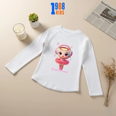 Áo Thun Bé Gái 1.988Kids Tay Dài Raglan Ballerina Cappuchina Cotton 15-38kg 96.000 7