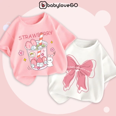 Áo thun bé gái BabyloveGO 2.026 mềm mịn, thoáng mát, in hình cute - 109.000₫ 2