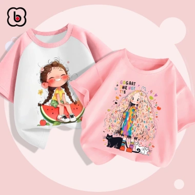 Áo thun bé gái BabyloveGO cotton mềm nhẹ, thoáng mát, 1‑10 tuổi, giảm còn 89.000đ