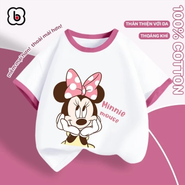 Áo thun bé gái BabyloveGO Disney cộc tay cổ tròn cotton thoáng mát 10‑40kg 119.000đ 4