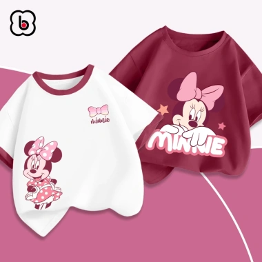 Áo thun bé gái BabyloveGO Disney cộc tay cổ tròn cotton thoáng mát 10‑40kg 119.000đ 5