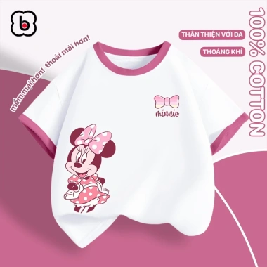 Áo thun bé gái BabyloveGO Disney cộc tay cổ tròn cotton thoáng mát 10‑40kg 119.000đ 10