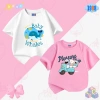 Áo thun bé gái cộc tay cotton co giãn 4 chiều, hình siêu dễ thương, size 15‑40kg, giảm giá 108.000₫