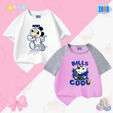 Áo thun bé gái cộc tay cotton co giãn 4 chiều, hình siêu dễ thương, size 15‑40kg, giảm giá 108.000₫ 9