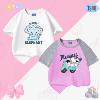 Áo thun bé gái cộc tay cotton co giãn 4 chiều, hình siêu dễ thương, size 15‑40kg, giảm giá 108.000₫ 10