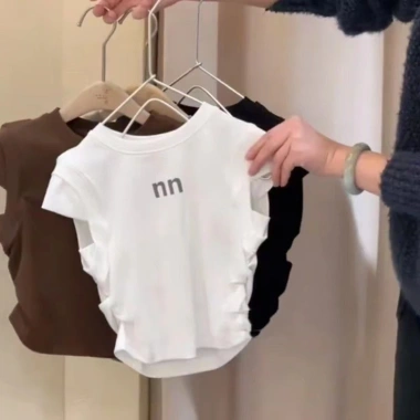 Áo thun bé gái cotton 100% phong cách Hàn Quốc, thời trang đa năng, giảm giá 20% 8