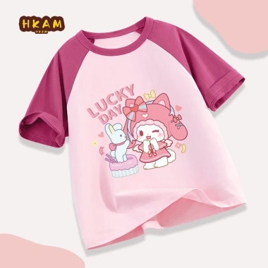 Áo Thun Bé Gái Cotton Raglan 100% Thoáng Khí In Hình Thỏ Dễ Thương HKAM Giá 91.800