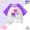 Áo thun bé gái cotton tay tím in Kuromi & Mylody, size 15‑40kg, giá 90k 7