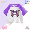 Áo thun bé gái cotton tay tím in Kuromi & Mylody, size 15‑40kg, giá 90k 8