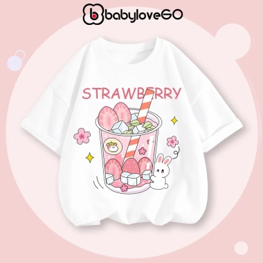 Áo thun bé gái form rộng BabyloveGO 2.026 cotton mềm mịn, thoáng mát, in hình dễ thương 129k 6