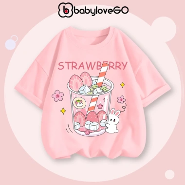 Áo thun bé gái form rộng BabyloveGO 2.026 cotton mềm mịn, thoáng mát, in hình dễ thương 129k 8