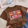 Áo Thun Bé Gái Hàng Đầu Mùa Hè Thoáng Khí Tay Ngắn Cổ Tròn Đa Chức Năng In Hình Hoạt Hình 4