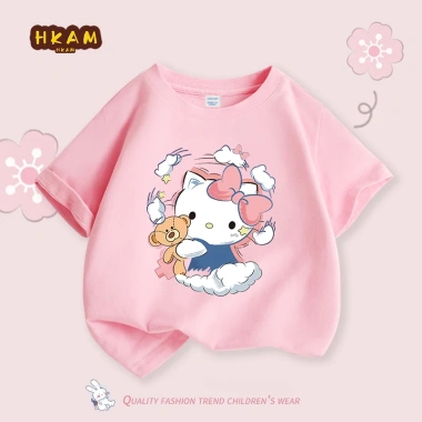 Áo thun bé gái Hello Kitty 100% cotton mềm mại thoáng khí - Giá ưu đãi 89.000đ