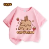 Áo thun bé gái HKAM 100% Cotton mềm mại, in hình capybara - Giá 78.673 VND 8