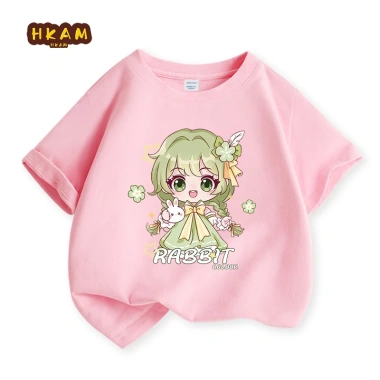 Áo thun bé gái HKAM 100% Cotton mềm mại, thoải mái, in hình dễ thương – 89.000₫