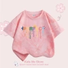 Áo thun bé gái HKAM 100% Cotton Tie-Dye thời trang trẻ em ngắn tay in màu
