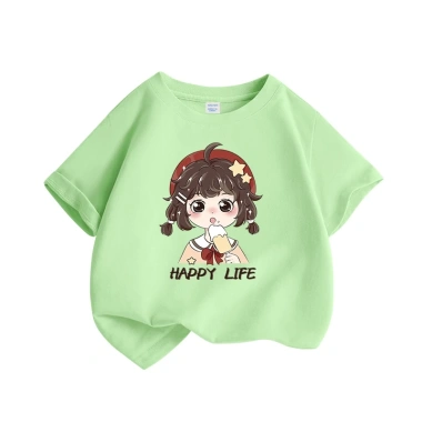 Áo thun bé gái HKAM 2.024 100% Cotton ngắn tay họa tiết dễ thương Giá 89.000 VND