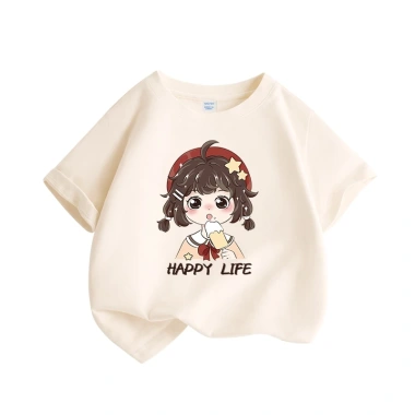 Áo thun bé gái HKAM 2.024 100% Cotton ngắn tay họa tiết dễ thương Giá 89.000 VND
