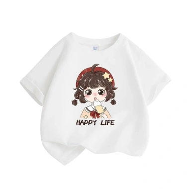 Áo thun bé gái HKAM 2.024 100% Cotton ngắn tay họa tiết dễ thương Giá 89.000 VND