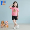 Áo thun bé gái in hình capybara đa dạng màu hồng tay ghi, size 15-56kg giảm giá 90k 4