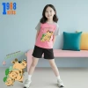 Áo thun bé gái in hình capybara đa dạng màu hồng tay ghi, size 15-56kg giảm giá 90k 8