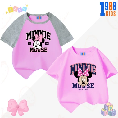 Áo thun bé gái in hình đáng yêu HT01 cotton mỏng, nhiều màu, size 15‑38kg, 90.000₫