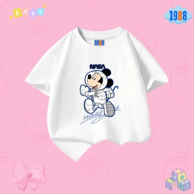 Áo thun bé gái in hình đáng yêu HT01 cotton mỏng, nhiều màu, size 15‑38kg, 90.000₫