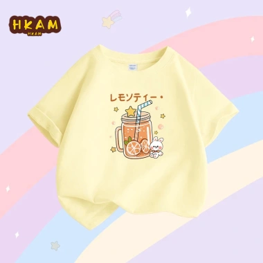 Áo thun bé gái in hình nước cam 100% cotton ngắn tay mùa hè - 89.000₫