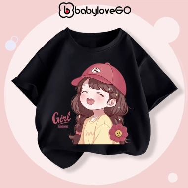 Áo thun bé gái ngắn tay BabyloveGO cotton in hình dễ thương siêu hot - Giá chỉ 119k