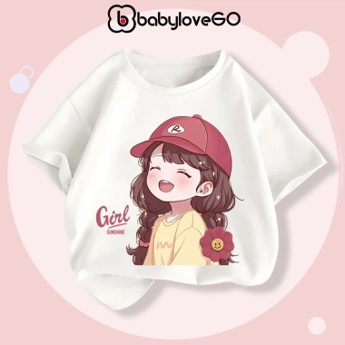 Áo thun bé gái ngắn tay BabyloveGO cotton in hình dễ thương siêu hot - Giá chỉ 119k