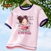 Áo thun bé gái ngắn tay mềm mại, thoáng khí, in hình đáng yêu - Giá chỉ 162.000₫