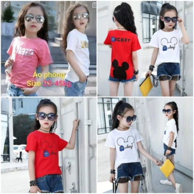 Áo thun bé gái size 15-43kg, thiết kế đáng yêu, chất liệu mềm, giảm giá 57k