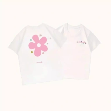 Áo Thun Bé Gái Tay Ngắn Cổ Tròn Cotton Dáng Rộng In Hoạt Hình Mùa Hè 143.332₫