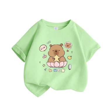 Áo thun bé gái Unisex 100% Cotton mềm mại thoáng khí in hình Capybara - Giá 85.000đ 6