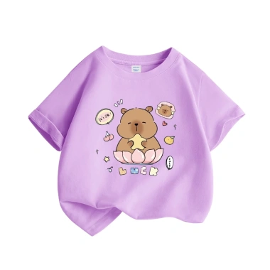 Áo thun bé gái Unisex 100% Cotton mềm mại thoáng khí in hình Capybara - Giá 85.000đ 7