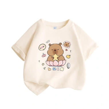 Áo thun bé gái Unisex 100% Cotton mềm mại thoáng khí in hình Capybara - Giá 85.000đ 8