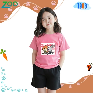 Áo thun bé gái Zootopi cotton hồng đáng yêu Mã Zoo02 - Giá 90.000 đồng