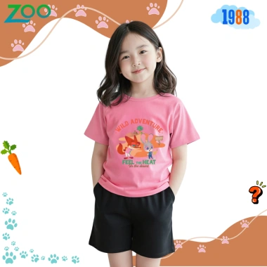 Áo thun bé gái Zootopi cotton hồng đáng yêu Mã Zoo02 - Giá 90.000 đồng