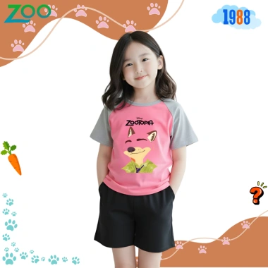 Áo thun bé gái Zootopi cotton hồng đáng yêu Mã Zoo02 - Giá 90.000 đồng