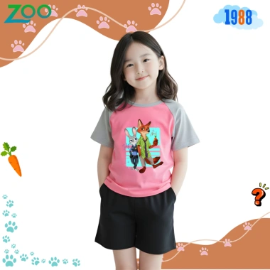 Áo thun bé gái Zootopi cotton hồng đáng yêu Mã Zoo02 - Giá 90.000 đồng