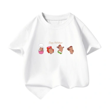 Áo thun bé in hình Capybara Holidays – Cotton thoáng mát, nhiều màu, mã TE102 4