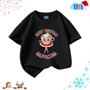Áo thun bé trai bé gái 1.988 in hình Tung Tung Tung Sahur Giáng sinh vui nhộn cotton mát
