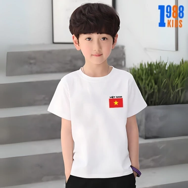 Áo thun bé trai, bé gái cotton size 15-60 in hình cờ, bản đồ Việt Nam, vui nhộn - 90.000đ 3