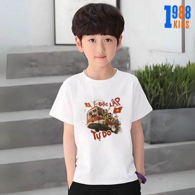 Áo thun bé trai, bé gái cotton size 15-60 in hình cờ, bản đồ Việt Nam, vui nhộn - 90.000đ 6