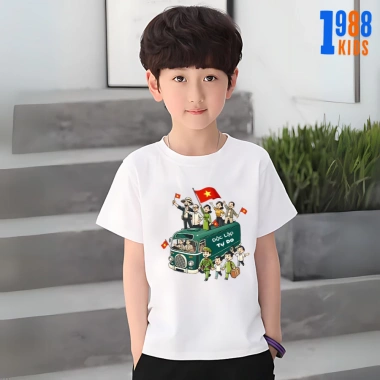Áo thun bé trai, bé gái cotton size 15-60 in hình cờ, bản đồ Việt Nam, vui nhộn - 90.000đ 7
