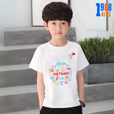 Áo thun bé trai, bé gái cotton size 15-60 in hình cờ, bản đồ Việt Nam, vui nhộn - 90.000đ 8