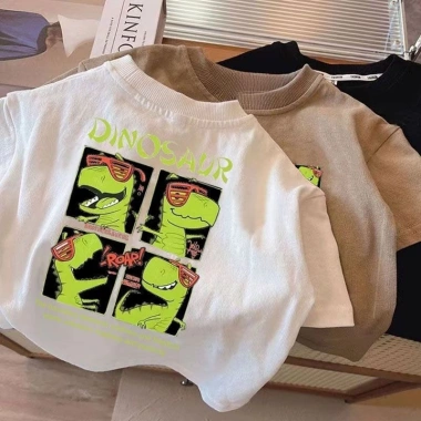 Áo Thun Bé Trai Dreamy Baby In Khung Long Xanh Cá Sấu Cotton - COD Hồ Chí Minh