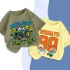 Áo thun bé trai DREAMY cộc tay cổ tròn cotton mềm nhẹ, xinh cho bé 1‑10 tuổi