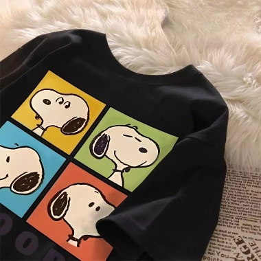 Áo Thun Bé Trai Hình Chó Cổ Tròn 100% Cotton Mùa Hè Giá 143.332 VND Giảm Sốc