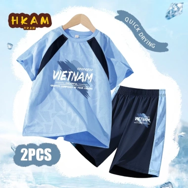 Áo thun bé trai lưới - Bộ màu tương phản, thoáng khí, thấm mồ hôi, in VN 240k 8